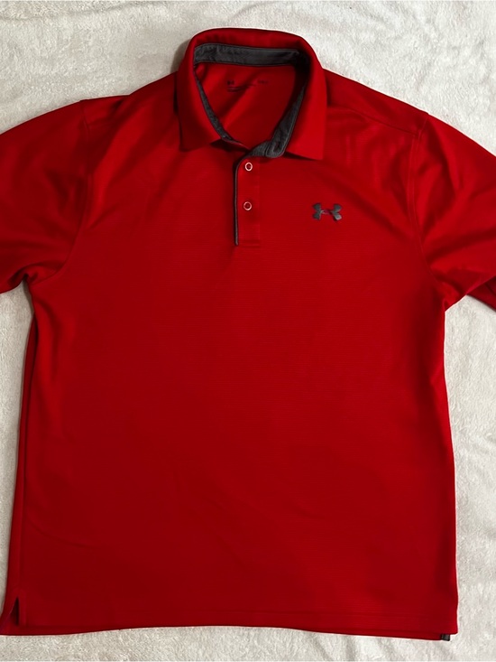 Under Armour Other - Under Armour Men’s Red Polo with Gray Trim
